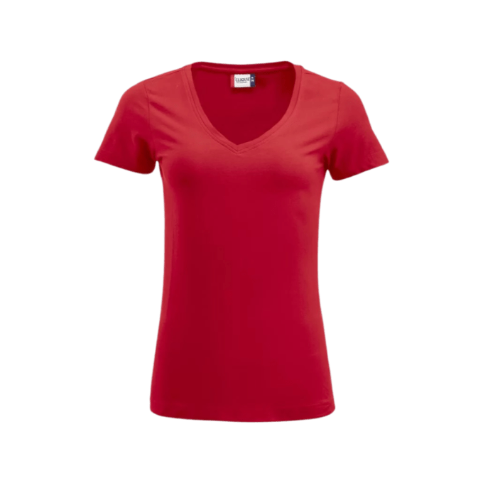 Hochwertiges Damen Stretch T-Shirt mit halsfernem V Kragen